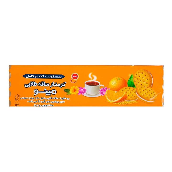بیسکویت ساقه طلایی کرمدار با طعم پرتقال 192 گرمی مینو